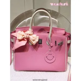 حقائب مصممة أزياء فاخرة 2023 New Litchi Pattern Togo Top Layer Cowhide Mini Pink Color Block Bag Bag One Counder Handheld Leature Leather Water