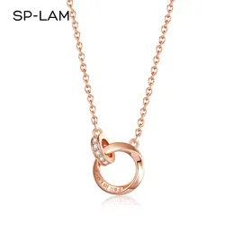 Ожерелья SPLAM Mobius S999, ожерелье-цепочка из стерлингового серебра, летняя подвеска с кубическим цирконием, бесплатная доставка, предмет для женских ювелирных изделий