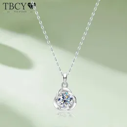Pendants TBCYD 1CT D Color Moissanite Pendant Necklace For Women GRA Certified S925 Silver Wedding Engagement Neck Chain Jewelry Gifts