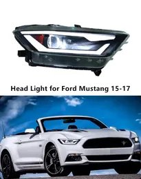 LED 주간 달리기 회전 턴 신호 헤드 라이트 조립 Ford Mustang 2015-2017 헤드 라이트 자동차 액세서리