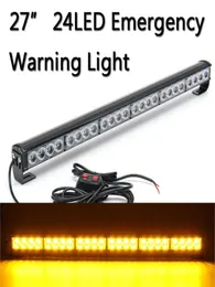Luci di emergenza 12V 24 LED per auto camion luce stroboscopica barra faro di avvertimento lampada da tetto impermeabile illuminazione di pericolo ambra9361123