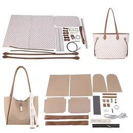 2023 Tillbehör Handgjorda handväskor Set Hand Stitching Diy Bag Kit Making Sewing Leather Craft Tote for Women 240110