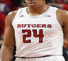 2021 Rutgers Scarlet Knights Basketball Custom Рон Харпер-младший Гео Бейкер Акваси Йебоа Джейкоб Янг Шак Картер Men039s сшитые 29947106