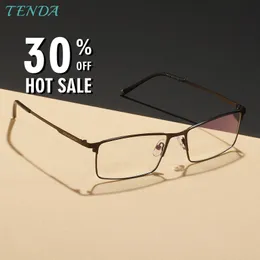 TendaGlasses Metal Full Rim Glasses Men Rectangle Prescription Eyeglass Frames For Optical Lenses Myopia and Presbyopia 240111