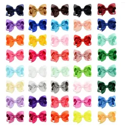 Hair Accessories 3" Ribbon Bows Baby Girls Clips 40 Colors Wholesale Price 100pcs/lot