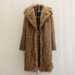 Heren bontjas casual vossenbont lange jas winter warm groot formaat 240110