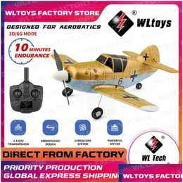 Electric/RC Aircraft 2022 WLTOYS XK A250 BF109 RC Toy 4ch 3D/6G System Foam Fiexd 350mm Wingpan Remote Control Glider Airplane Toys DHBF3