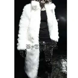 Wepbel preto e branco gótico jaquetas casaco casaco de inverno masculino imitação de pele longo trench coat masculino na moda jaquetas peludas 240110