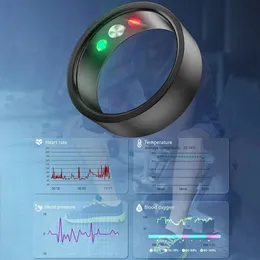 Health Tracker Smart Ring Heart Rate Blood Pressure Blood Oxygen Waterproof Body Temperature with Charging Bin for Men Women 240110