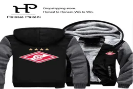 Veste russe Spartak Mosc pour hommes, sweat-shirt à fermeture éclair, chaleur d'hiver, polaire épaisse, manteau à capuche, 3423963