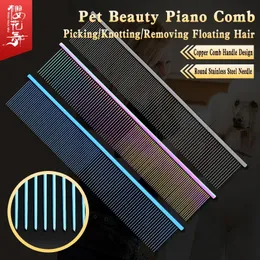 Style Pet Grooming Piano Comb Competition Special Teddy Poodle Pull Pull Hair Open Knot Pick Dog Straight Line 240110