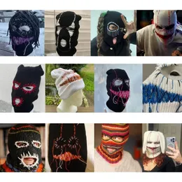 Halloween BALACLAVA Zabawne Baliaclava Maska twarzy Balaklava Zakażona imprezowa kapelusz przerażający z kaptury czapki z kapturem z kapturem 240110