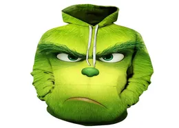 Men039s Hoodies Sweatshirts Green Boy Casual 3D Hairy Monster Hoodie 2021 Cartoon Girl Christmas Sweater Couple Street Hooded6982507