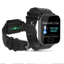 الساعات A6 Smart Watch مع معدل ضربات القلب مراقبة اللياقة البدنية تعقب سوار ضغط الدم Smartwatch مقاومة للماء لنظام Android iOS PK Q8 V6 S9