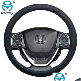 ステアリングホイールカバー100 DermayブランドPUレザーカーHonda D GB3GB4GP3GB55GB6GB7GB8 20082022アクセサリーJ220808ドロップ配信DHYGH