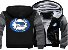 2019 Winter Hooty Hertha Berlin BSC Men Kobiety zagęszcza jesienne bluzy Ubrania bluzy błyskotki Zapip Kurtka polarowa z kapturem streetwear9693157