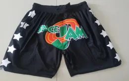 Team Shorts Vintage Basketball Zipper Pockets Running Clothes Space Jam Black Just Done Size SXXL1355831