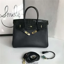 Borse firmate Totes moda di lusso 2023 Nuovo strato di testa in morbida pelle di vacchetta modello litchi con borsa modello coccodrillo spalla singola obliqua straddle palmare Gen