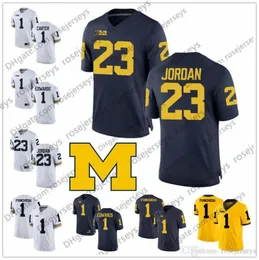 Michigan Wolverines 1 Anthony Carter Braylon Edwards Devin Funchess 7 Chad Henne 17 Tyrone Wheatley 22 Ty Law White Blue Yellow J1020526