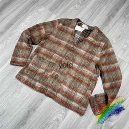 Männer Pullover Braun Plaid Mohair Strickjacke Wolle Für Pullover Männer Frauen Oversize Gestrickte Sweatshirts Innen Tagsyolq