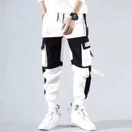 Streetwear printemps décontracté hommes pantalons coton Slim Fit rubans hommes Joggers Harajuku taille élastique cheville longueur pantalon pour homme 240111