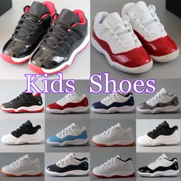 Cherry Kids Shoes Jumpman 11s Low 4Y 5Y Criança Sapatilhas Meninos Basquete Crianças Reverse Concord Bred Citrus Iridescent Trainers Baby Kid Youth 22-37