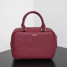 Large Capacity Portable Women Cosmetic Bag Crossbody Designer Wallet Retro Zipper Shoulder Bag Leather Matelasse Chain Quilted Handbag Trend Coin Purse 25 CM