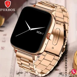 Relógios foxbox personalizado dial relógio para mulheres relógio inteligente senhoras bluetooth chamada smartwatch 2022 reprodução de música relógio pulseira toque completo