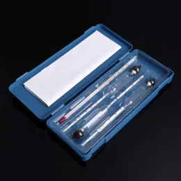 wholesale Laborbedarf 3-teiliges Hydrometer-Alkoholmeter-Tester-Set Alkoholmessgerät-Thermometer mit einer Holzkiste Home Brewing Factories ZZ