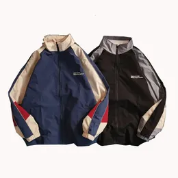 Giacca college da uomo Giacca bomber sottile Jaqueta Masculina Giacche patchwork Hip Hop Uomo Harajuku Color Block Giacca a vento Cappotti 240111