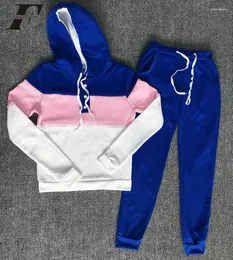 Pantaloni a due pezzi da donna 2024 Set Tuta da donna Autunno inverno Casual Felpa con cappuccio Abiti con pantaloni Hit Hop Suit Abbigliamento sportivo 2 Streetwear