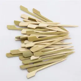 2000 szt. 10 5 cm naturalne bambusowe szaszłyki do grilla przekąski koktajl Grill Kebab Barbeque Sticks Party Restaurant Supply 233m