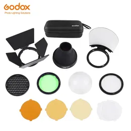 パーツGodox Akr1 Barn Door、Snoot、Color Filter、Reflector、Honeycomb、Diffuser Ball Kits for Godox AD200 H200R V1ラウンドフラッシュヘッド