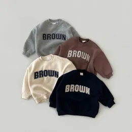 Bebek moda sweatshirt sonbahar üst yakışıklı çocuk basılı hoodies çocuklar kış kalınlaşmış alt moda uzun kollu kıyafetler boyutu 66-130 csd2401113-6