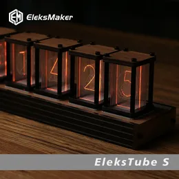 RGB Nixie Tube Uhr DIY Tischuhr Led Elektronische Desktop Tisch Digitaluhr Luxus Metall Schreibtischuhren Ornamente Geschenkideen 240110