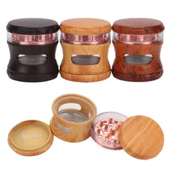 Resin 4 Layers 65mm Diameter Tobacco Crusher Printing Herb Grinder Zinc Alloy Metal Imitation wood Tobacco Crusher Herbal Grinders