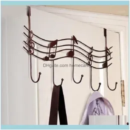 Rails Storage Housekeeping Organization Home Gardenwavy Musical Notes 5 Hooks Wall Mounted Coat Rack Clother Door Hanger Elegant213s