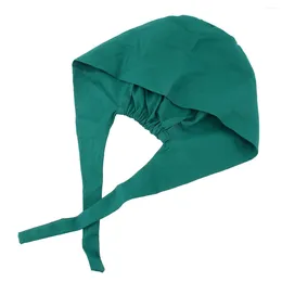 Berets Scrub Cap Cotton Adjustable Hat Bouffant For Men And ( Green )