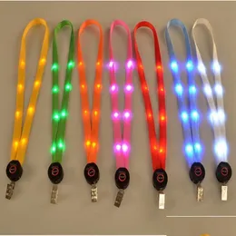 LED Toys Light Up Lanyard Key Chain Keys Holder 3 أوضاع وميض حبل معلقة 7 ألوان OOA3814 هدايا تسليم الإسقاط Lighte DHP8O