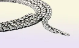 Iced Out Tennis Chains 1 Row Mens Halsband Gold Silver Plated Luxury Fashion Artificial Diamond Rhinestone Bling Hip Hop Jewelry 5228633