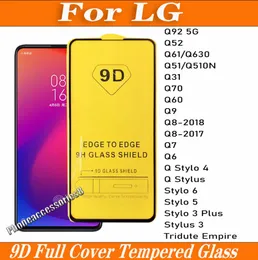 9D Full Cover Tempered Glass Phone Screen Protector for LG Stylo 7 6 5 3 STYO7 Q92 Q52 Q61 Q51 Q31 Q70 Q60 Q9 Q8 Q7 Q62616596