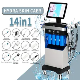 2024 nueva gran oferta 14 en 1Hydro microdermoabrasión oxígeno Jet Aqua tratamientos faciales cuidado de la piel limpieza Hydra dermoabrasión máquina Facial