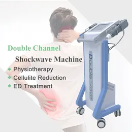 Equipamento de fisioterapia clínica Vertical Dual Channel ESWT Fisioterapia Alívio da dor Tratamento ED Equipamento por ondas de choque Disfunção erétil Dispositivo por ondas de choque