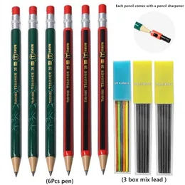 Conjunto de lápis mecânicos de 20 mm Canetas escolares automáticas para estudantes Suprimentos Escritório Kawaii Bonito Papelaria Desenho Escrita Arte Esboço 240111