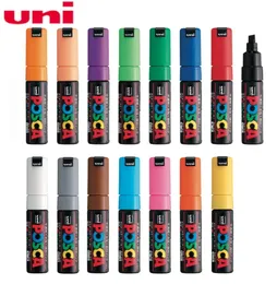 1PCS UNI Posca Marker farby Pióro szerokie Tip8mm PC8K 15 Kolory do rysowania malowania Y2007099662892