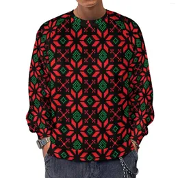 Felpe con cappuccio da uomo Vacanze di Natale Felpe streetwear nordice Inverno Fiocco di neve Coppia estetica Felpa con cappuccio dal design casual oversize