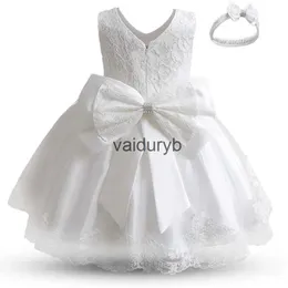Vestidos da menina 2023 infantil bebê meninas flor vestidos de batismo vestidos recém-nascidos bebês batismo roupas princesa tutu aniversário branco arco dressvaiduryb