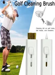 Novo 10 pçs bolso branco retrátil clube de golfe ferramenta escova de limpeza escova de fio clube sulco 4115200