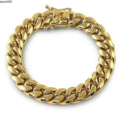 Gold Edelstahl Herren Gliederkette Armband Armbänder Punk