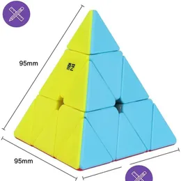 마술 큐브 장난감 피라미드 속도 큐브 스티커 3x3x3 삼각형 퍼즐 게임 드롭 배달 선물 퍼즐 DHYJ1 DHDHW